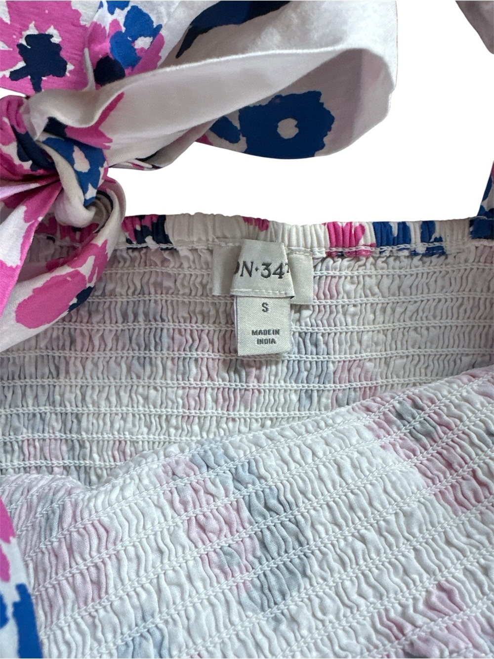Mother and Girls' Pink & Blue Floral Smocked Sundress - Picture 5 of 5